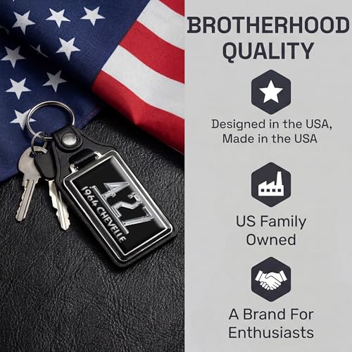 Image of Brotherhood 1964 Compatible with Chevelle 427 Engine Design Key Chain Key Holder Key Ring For Men Heavy Duty Car Key Ring For Men and Women