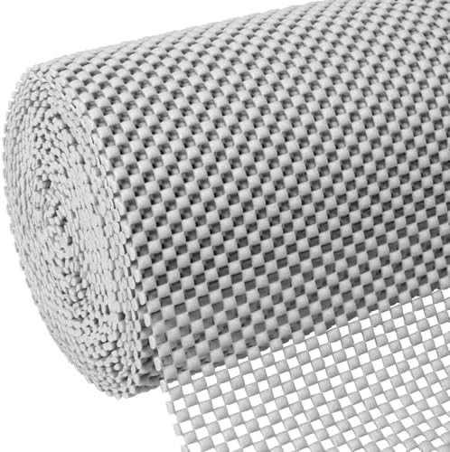 BALEINE Cabinet Liner, Drawer and Shelf Liner for Kitchen Cabinets Non-Adhesive, Non-Slip Protect Desks, Cupboard, Drawers, Shelves, Tableware (12 in x 30 Ft, Gray)
