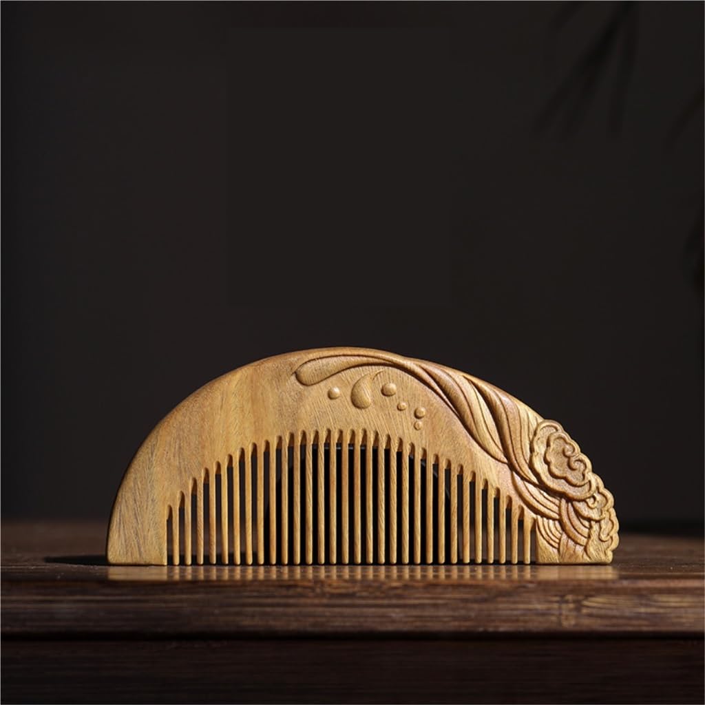 Peruka Grzebień Solid Wood Comb Home Fine Tooth Comb Portable Comb for Wet or Dry Curly, Thin, Thick, Wavy or Straight Hair Duże grzebienie do włosów