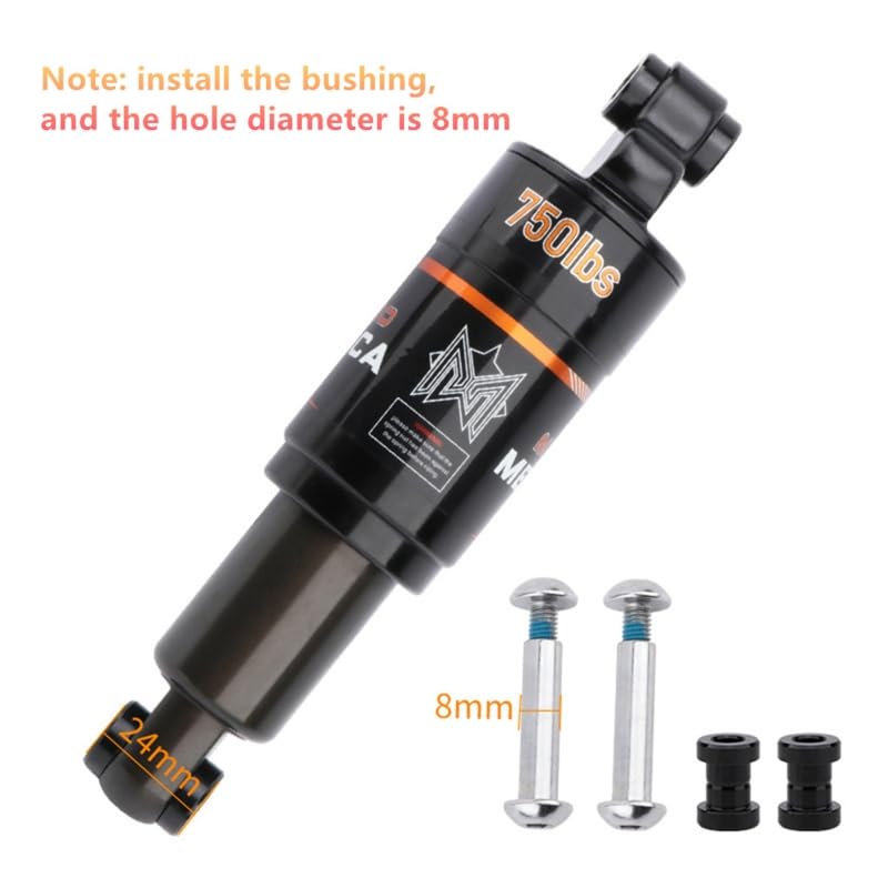 Ammortizzatore MTB Ammortizzatore Posteriore a Molla for Mountain Bike da 125 mm / 150 mm / 165 mm / 190 mm, Camera d'Aria, MTB, Bici Pieghevole Sospensioni per Bicicletta(190mm 1000lbs)