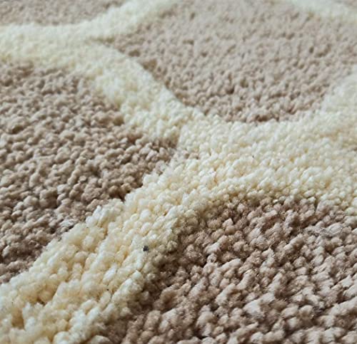 Image of Carpet for Hallway, Kitchen, and Modern InteriorsCarpetCozy Shag Runner for Living Room, Bedroom & Office Decor ETC Size 2x6 feet, Patten-Solid Beige M