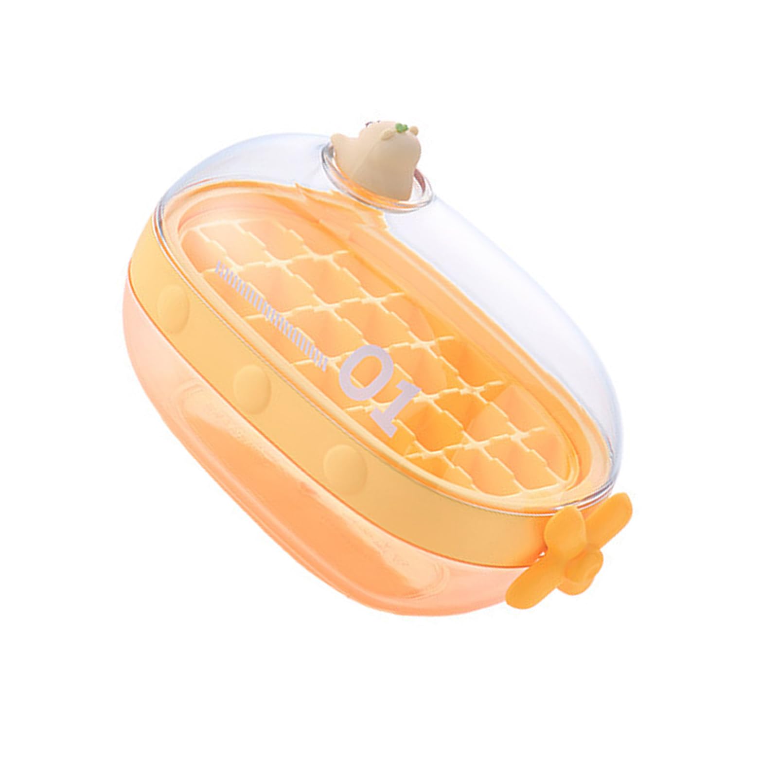 Kalttoy Yellow Ice Cubes Tray With Lid For Freezer Food-Grade Pet Pvc Ice Cubes For Baby Food Chilling Cocktails Drink Container For Refrigerator