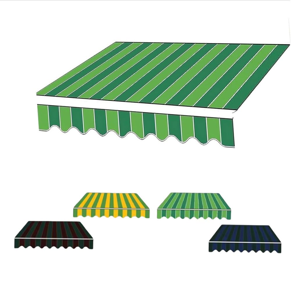 Toldo retráctil de 13 x 10 pies para patio, funda de repuesto azul para el hogar y la empresa, protección solar, tela resistente a la intemperie con cenefa, ideal para terrazas y patios