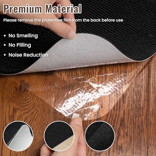 Image of Sycoodeal Office Chair Mat for Hardwood Floor,Slip Resistant Floor Mat for Office Computer Gaming Chair,Heavy Duty Floor Protector for Rolling Chairs,Easy to Clean,Black(36 inchx48 inch)