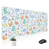 Stanoha Mousepad Desk Mat Gaming Large Keyboard Cute Office Desktop Computer Laptop Dinosaur XXL Long Giant Big Kawaii Aesthetic Girly Pretty Design Women Girl Gamer Oversized Wide 30x12'' Mousepad