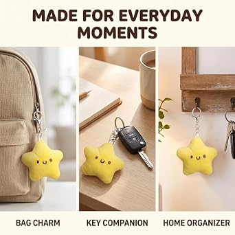 1Pcs Yellow Plush Star Keychain Backpack Accessories Doll Pendant Heart Healing in Addition to Serving as a Keychain Women's Keyrings and Keychains