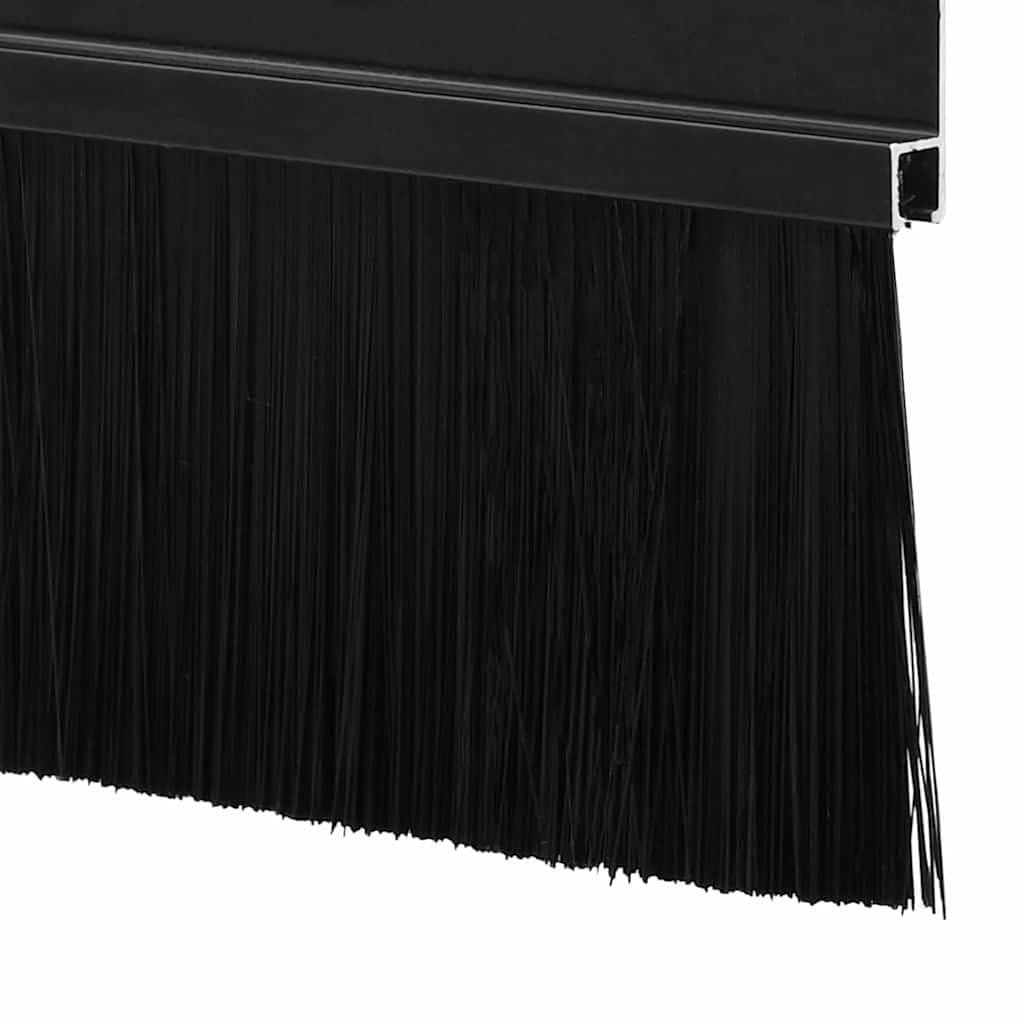 Nakładane uszczelki szczotkowe do drzwi, czarne, 100 cm, ze stopu aluminium, tłumiące dźwięki, blokujące światło, izolujące ciepło i zimno do drzwi pokojowych i wewnętrznych