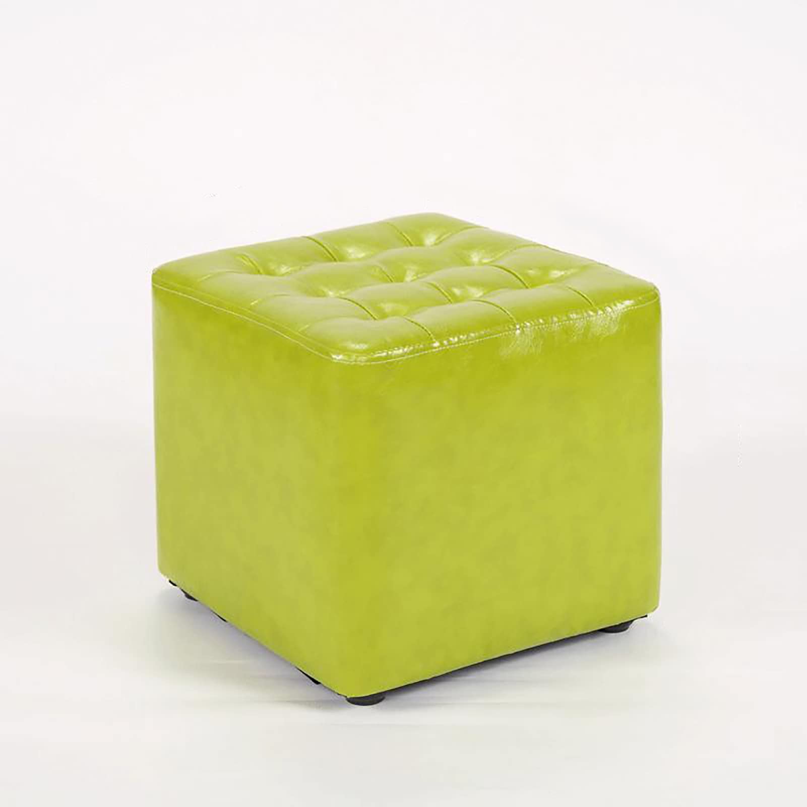 Repose-pieds souple ottoman en cuir synthétique, petit pouf de salon 28 cm