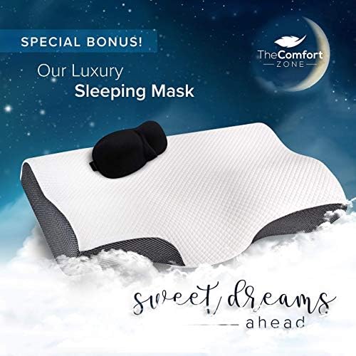 TheComfortZone Perfect Orthopedic Pillow, Memory Foam Pillow, Cervical Contoured Neck Pillow, Side Sleeper Pillow, Pillows for Neck Pain, Anti Snore Pillow, Neck Support Pillow, Bed Pillow