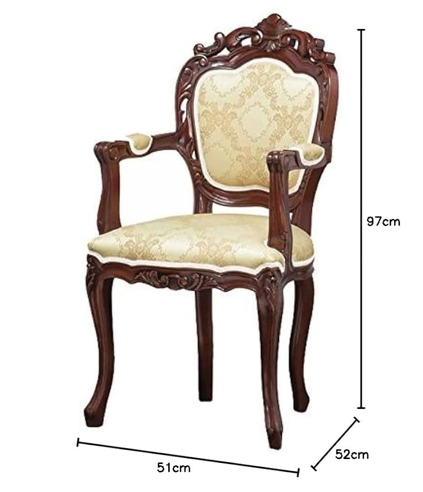 【she.】フランシスカチェアー 　③ Amazon | クロシオ フランシスカ アンティーク調チェアー 肘付