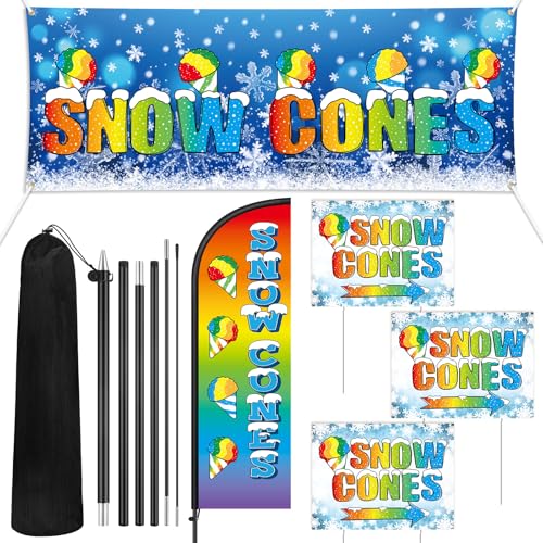 Hahafelt Snow Cones Decor Flag & Yard Sign Kit