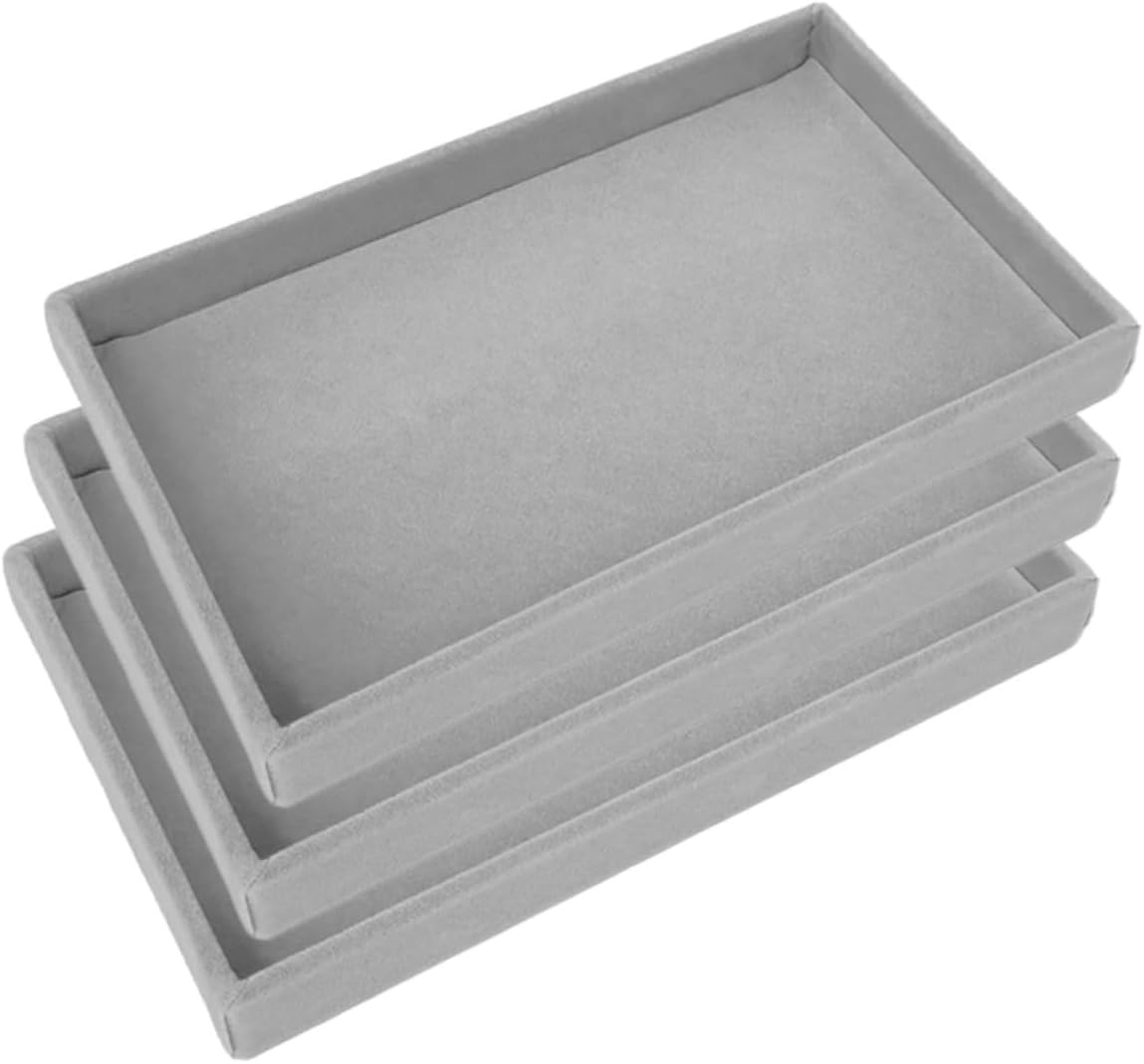 DECHOUS 3pcs Stackable Jewelry Organizer Tray for Ring Necklace Xmas
