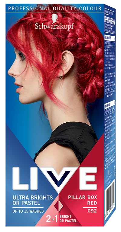 Schwarzkopf Live Ultra Brights Hair Colour 092 Pillar Box Red, Pack of 2
