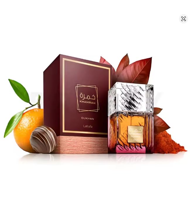 Perfume Khamrah Dukhan Eau de Parfum 100 ml – Perfume Masculino Ámbar Dulce Especiado con Tabaco e Incienso