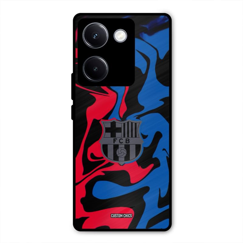 Image of PrintShield FC Barcelona Comic Back Cover for Vivo Y200 Pro, Shockproof Printed Phone Case with Soft TPU Sides & Anti-Slip Grip