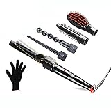 5 AUSTAUSCHBARE BARRELS FÜR ALLE LOCKEN: 5 austauschbare Zauberstäbe ergeben endlose Stylingmöglichkeiten. unser größtes Sortiment an Turmalin-Keramikfässern mit einer einfach zu bedienenden, austauschbaren 5-in-1-Basis für ein breites Spektrum an Curling-Optionen. Kräftigt Ihr Haar mit kleinen und großen Locken, Wellen, Korkenzieherlocken und -locken.