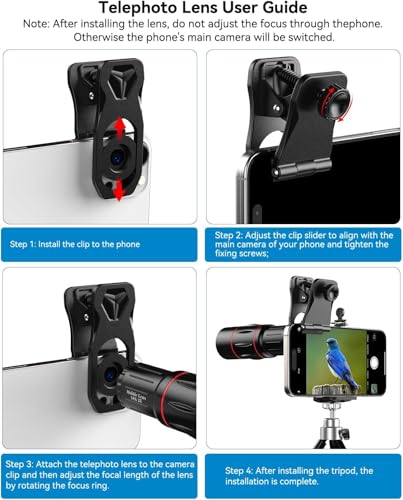 Image of Evil eye 18X Telephoto Lens, Hight Power Telephoto Phone Lens with Tripod, Mobile Cell Lens Attachment for Android & iPhone, Samsung and Most Smartphone