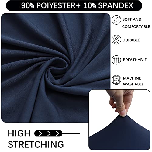 Image of Cocktail Table Covers - 2 Pack 24 inchx43 inch Fitted Highboy Table Cloth - Navy