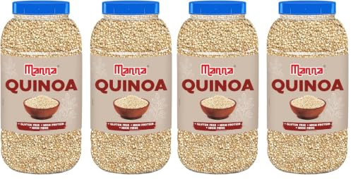 Image of Manna Quinoa 3 kg Whole Grain Gluten Free. Saponin Free, Complete Protein with 9 Amino Acids. 1.5kg (Pack of 4)