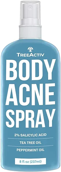TreeActiv Body & Back Acne Treatment Original Formula, 8 fl oz, 2% Salicylic Acid, Cystic & Body Acne Spray for Chest, Shoulders & More, Bacne Treatment for Teens & Adults