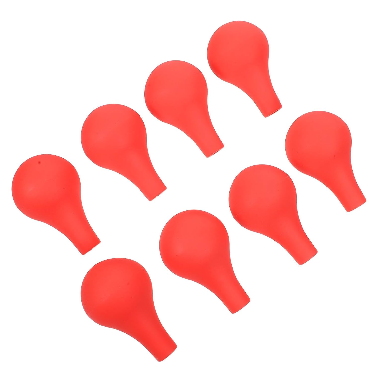 Outanaya 8pcs 10ml Red Silicone Pipette Bulbs for Scientific Labs, Reusable and Easy to Clean Suction Balls for Accurate Liquid Transfer in Biology Experiments and Research Settings