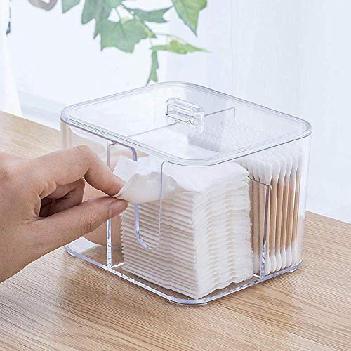 image for SUNFICON Cotton Pads Holder Organizer Cotton Swab Balls Box Holder Dis
