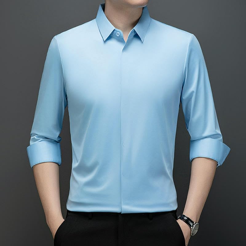 Camisa casual de botones masculina para eventos y oficina 2