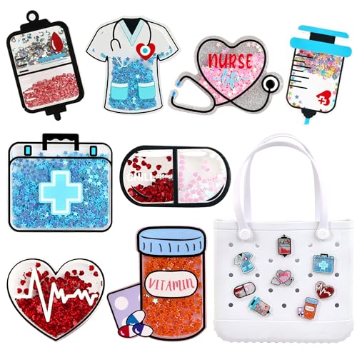 Nurse Charms Compatible with Bogg Bags- Decorative Accessories for Simply Southern Bags, and Other SImilar Tote Beach Bags!