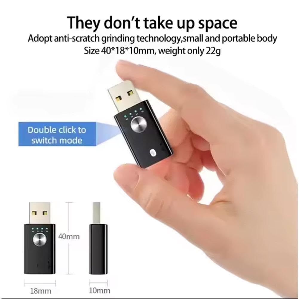 4-w-1 odbiornik USB Bluetooth 5.1 adapter audio Bluetooth z kartą PC dźwięk Bluetooth W6Y5 zewnętrzny odbiornik nadajnik