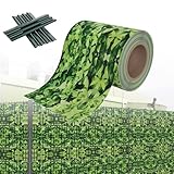 HENGMEI Bandes brise vue en PVC   Double fil   35 m x 19 cm   Avec 20 clips de fixation   Clôture de jardin   Protection contre le vent   Pour clôture, petit buis