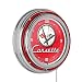 Chevrolet Corvette Chrome Double Ring Neon Clock, 14"