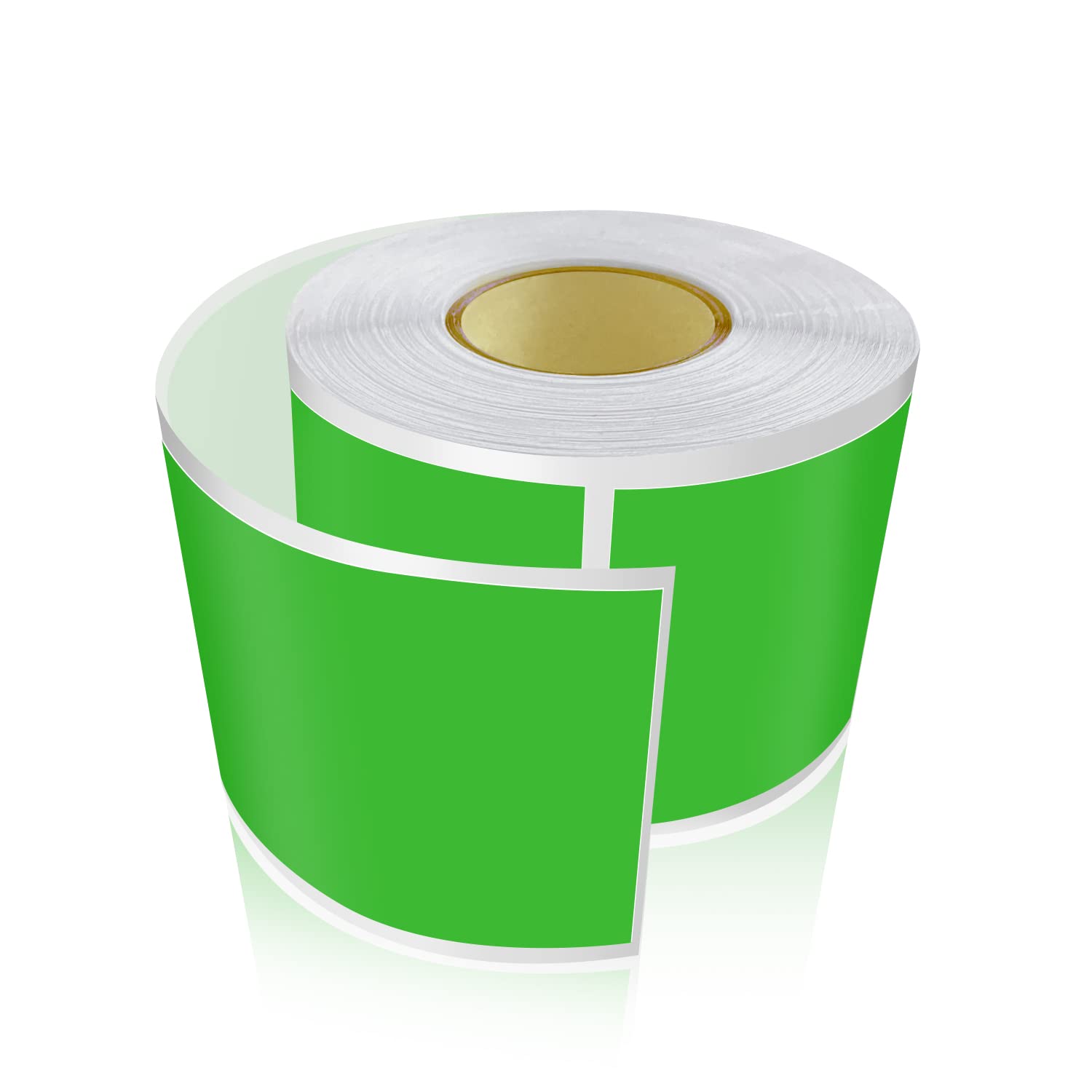 Green Rectangular Stickers 7.6 x 5 cm Colour Code Labels Vinyl Name Tags Sticker Waterproof Removable Roll of 300 — image 1
