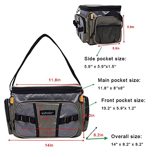 Kylebooker Small Fishing Tackle Storage Bag Fishing Gear Bags Portable Fishing Organizer Shoulder Satchel (Green) #TOP1