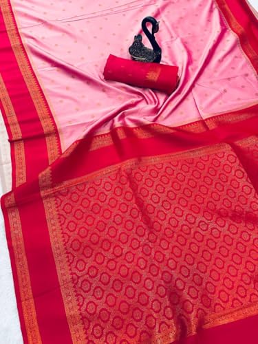 Image of Dharmavaram Pattu Paithani Saree Pure Silk Zari Weaving Floral Border Rich Pallu With Blouse Piece
