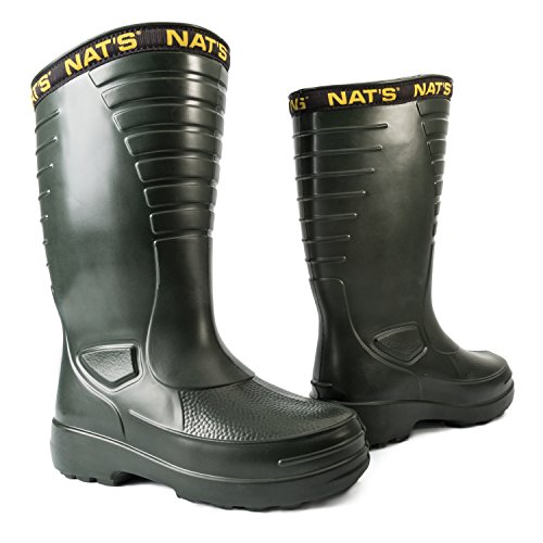 NAT'S 1540, Men's Ultra Light EVA Waterproof Summer Rain Boots, Green, Size 12