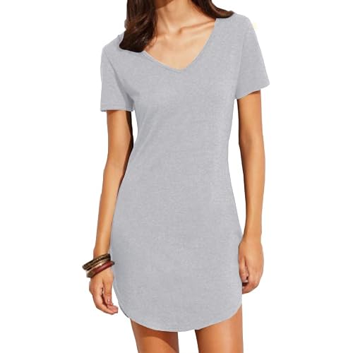 Haola Women's Deep V Neck Soft fit Short Sleeve Casual Mini Dress