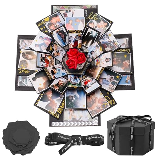 VIDSTW Explosion Cajas Sorpresa DIY Caja de Regalo Explosion Fotos Caja Sorpresa para Fotos Tarjetas Pequeños Objetos Caja Fotos Sorpresa para Día San Valentín Día Madre Cumpleaños Aniversarios