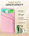 Senose Phone Wallet Stick on, 2 Pack Phone Card Holder for Phone Case, Leather Credit Card Sticky Wallet 3 Pockets Back of phone, Compatible for iPhone, Android, Samsung-White Pink