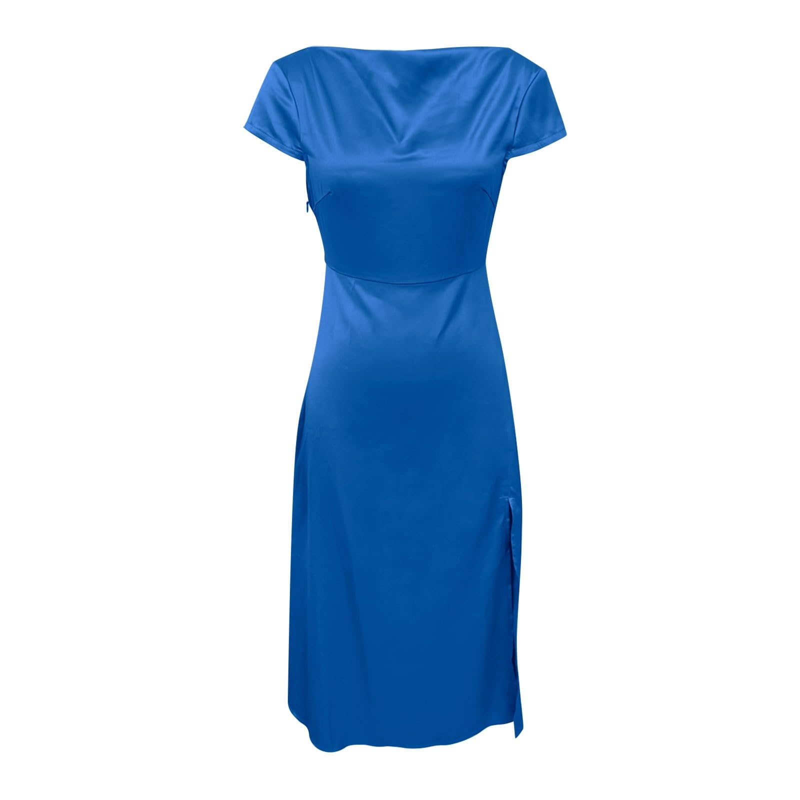 Sleeveless Backless Maxi Dress for Wedding Guest with Cowl Neck Open Back And Silk Tie Formal Prom Dresses for Women, Army