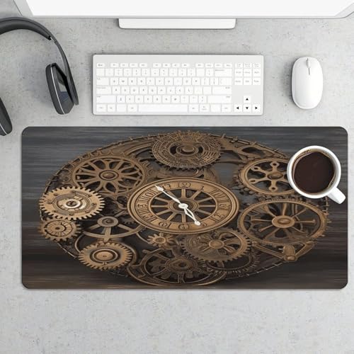 Alfombrilla de escritorio Steampunk Gears Clock grande 30x60 cm miniatura 5