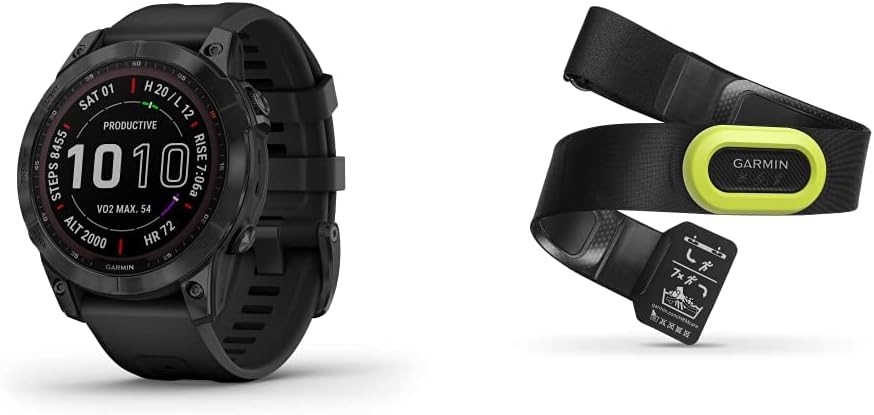 Garmin fenix 7 Sapphire Solar Multisport GPS Watch + HRM-PRO Premium Heart Rate Strap Bundle