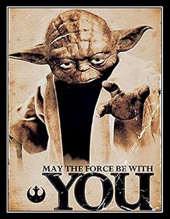 Vintage Advertising Wall Tin Plaque 20x15cm - Pub Shed Bar Man Cave Home Bedroom Office Kitchen Gift Metal Sign - Retro Star Wars Movie inspired Yoda Poster May Force Be With You Quote