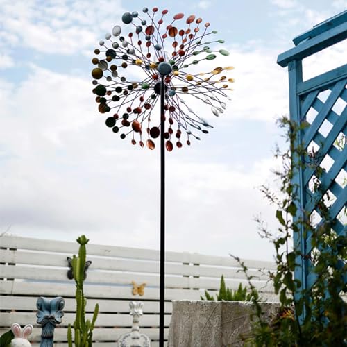 Moulin à vent cinétique bidirectionnel avec éclairage LED multicolore - 5