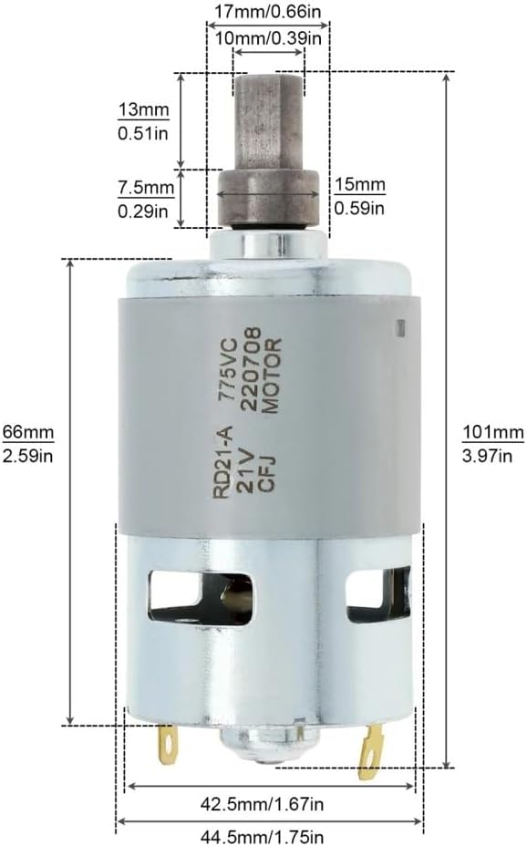 775 DC Motor 18-21V 15000RPM Blower for Dust Collector/Industrial Soot General Purpose Garden Tools