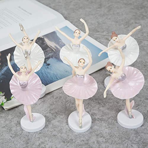 Hystyle 6 Pcs Dancing Ballerina Girl Figurine, Miniature Ballerina Girl Figure Collection Playset Doll Toy, Ballerina Girl Cake Topper Decoration, Ballerina Girl Plant Pot Craft Dollhouse Decoration #TOP7