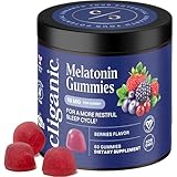 Cliganic Melatonin Gummies (10 mg, 60-Day Supply) - Adult Sleep Aid, Berry Flavor, Vegan, Non-GMO, Kosher, Gluten-Free Supplement, Helps Regulate Circadian Rhythm & Promotes Peaceful Nights