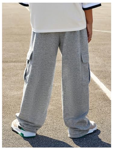 GORGLITTER Boy's Baggy Cargo Pants Elastic Waist Workout Sweatpants with Pockets2