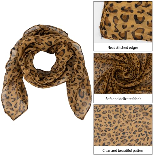 Women-Leopard-Print-Scarf Lightweight Chiffon Square Scarfs for Spring Summer Season3