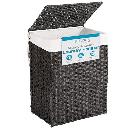 BIRDROCK HOME Single Laundry Hamper with Lid -...