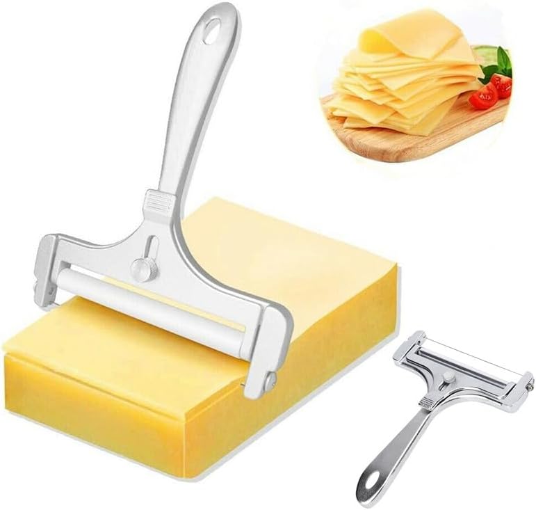 2 Pcs Adjustable Thickness Butter Cheese Grater, Durable Lemon Grater,Cheese Spatula Kitchen Gadget, Wire Cheese Cutter,Silver 2 Pcs Adjustable Thickness Butter Cheese Grater, Durable Lemon Grater,Cheese Spatula Kitchen Gadget, Wire Cheese Cutter,Silver